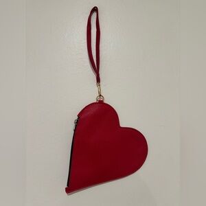 Red Heart Wristlet Bag